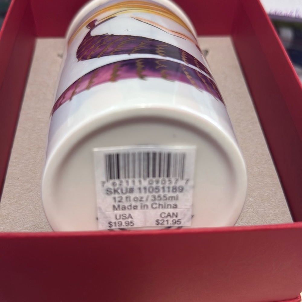 Starbucks SIREN  MERMAID Ceramic Travel Mug- 2015- gold top- no chips or cracks